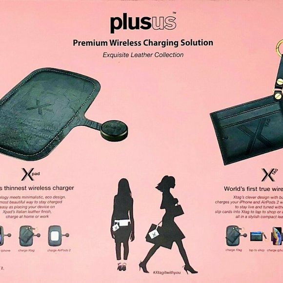 Premium Wireless 10W Qi Charging Pad & Wallet Italian Leather Gift Set by PLUSUS - Picture 2 of 3